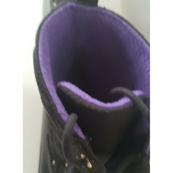 Sperry Top-Sider Black Quilted Waterproof Duck Boots Purple Fleece Lined sz 5 - Picture 7 of 9